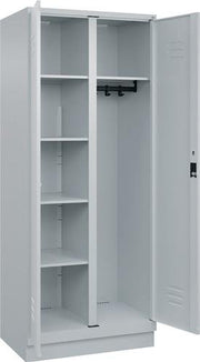 Kleider-Wäscheschrank Classic H1950xB800xT500mm STA lichtgrau Anz.Abt.2 m.Sockel