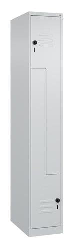 Garderobenschrank Classic PLUS Bodengleiter 300mm lichtgrau/lichtgrau 2Abt. C+P