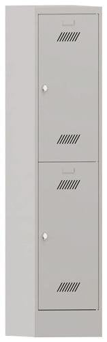 Garderobenschrank H1850xB400xT500mm lichtgrau/lichtgrau 2 Abt. PAVOY