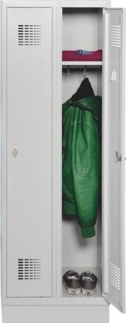 Garderobenschrank m.Sockel H1800xB600xT500mm lichtgrau/ lichtgrau 2 Abt.ORGAMI