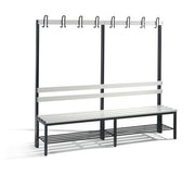 C+P Garderobenbank 1-seitig H1650B1960T400 mm Schwarzgr lichtgr Schuhrost