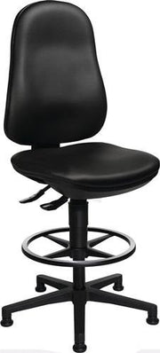 Office Swivel Chair Point 70 C Gliders+Footring Faux Leather Upholstery Black