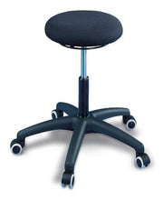 Swivel stool with castors, fabric upholstery, black, seat height 470-600mm