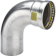 VI SANPRESS INOX G Bogen 90 Gr, 0216.1XL 76,1mm, 1 Muffe, Edelstahl, für Gas