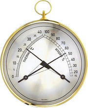 Thermo-Hygrometer Messber.0 b.40GradC/Luft 15-99% T.35mm Messingring