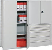 Wing door H.1000mm solid sheet light grey powder-coated gloss.