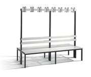 Garderobenbank 2-seitig H1650B1960T750mm schwarzgr lichtgr C+P