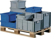 Transportbehälter L300xB200xH120mm grau PP Muschelgr.Seitenwände geschl.TECWERK
