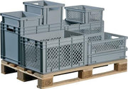 Transportbehälter L400xB300xH320mm grau PP Durchfassgriff LOCKWEILER