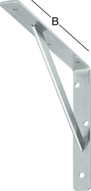 Stegkonsole L.500mm H.330mm B.30mm S.4mm STA verz.silber Trgf.200kg VORMANN
