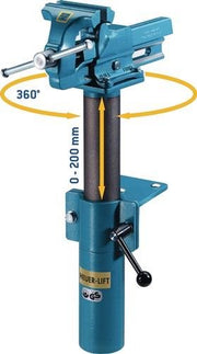 Höhenverstellgerät HEUER Lift f.Backen-B.120mm um 360Grad drehb.HEUER