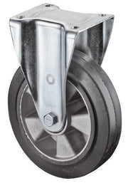 Schwerlastbockrolle D.125mm Trgf.200kg Elastikgummi 105mm 85mm BS ROLLEN