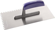 Glättekelle L.280mm B.130mm Zahn 6x6 rostfrei mit Holz-Heft VA S.0,7mm TECWERK