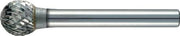 Frässtift KUD D.3mm Kopf-L.2,5mm Schaft-D.3mm HM Verzahnung Kreuz TECWERK