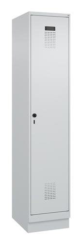 Garderobenschrank Evolo PLUS Sockel 400mm lichtgrau/lichtgrau 1 Abt.C+P