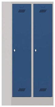 Garderobenschank m.Drehriegel H1850xB800xT500mm lichtgrau/blau 2 Abt.PAVOY