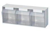 Klarsichtmagazin H242xB600xT203mm 3 x E Ku.weiß LOCKWEILER