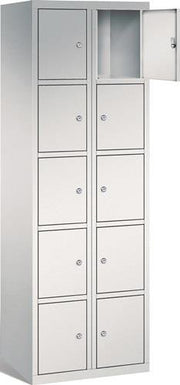 Fächerschrank H1800xB600xT500mm m.Sockel Anz.Fächer 10 lichtgrau/lichtgrau
