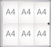 Schaukasten 6xA4 B710xH651mm abgeschrägte Ecken für Innenbereich MAUL