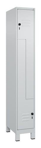 Garderobenschrank Classic PLUS Füße 300mm lichtgrau/lichtgrau 2 Abt. C+P
