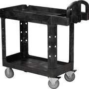 Tischwagen 2 Ladeflächen L770xB420mm schwarz Trgf.226kg Holme/Ladefläche PP