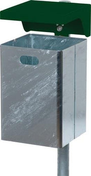 Abfallbehälter H600xB310xT360mm 40l verzinkt/moosgrün,RAL 6005 RENNER