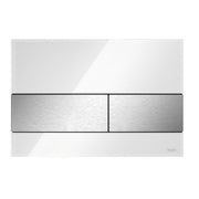 TECE square WC-Betätigungsplatte für 2-Mengen Technik, Glas weiß, 9240801
