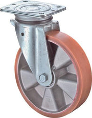 Lenkrolle D.125mm Trgf.450kg m.Platte Guß-Polyurethanbandage BS ROLLEN