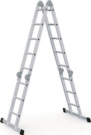 Vielzweckleiter Multitec M Alu.Sprossen 2x3+2x5 gekl.H1500xB900xT260mm Holzbelag
