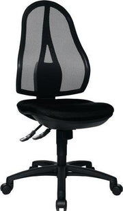 Bürodrehstuhl m.Punktsynchrontechnik schwarz 430- 510mm o.Armlehnen Trgf.110kg