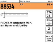 Ankerstange R 88534 Mutter/Scheibe RG M20x 350 A 4 10 Stück FISCHER