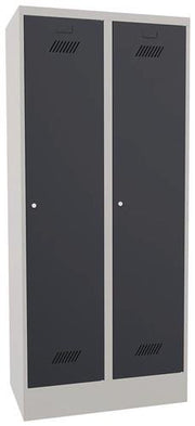 Garderobenschrank m.Zylinder H1850xB800xT500mm lichtgr/anthrazitgrau 2Abt. PAVOY