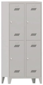 Garderobenschrank m.Drehriegel H1850xB800xT500mm lichtgrau/lichtgrau 4 Abt.PAVOY