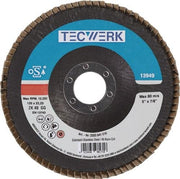 Fächerscheibe D.125mm K.60 flach INOX Zirkonkorund TECWERK