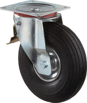 Luftrad D.260mm Trgf.200kg m.Platte Lenkrolle Luftbereifung schwarz BS ROLLEN