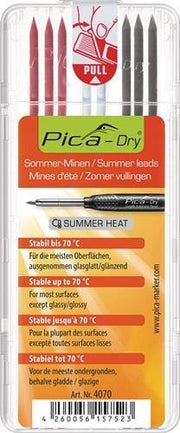 Lead set Pica-Dry 3x graphite, 3x red, 2x white, stable up to 70 degrees, 8 leads/set