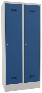 Garderobenschrank m.Zylinder H1850xB800xT500mm lichtgrau/enzianblau 2 Abt. PAVOY