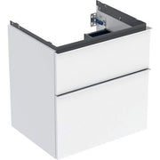 GE iCon Unterschrank für WT, 2 Schubl. 59,2x61,5x47,6cm, weiß hgl. / Gr. chrom