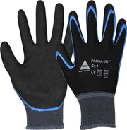 Handschuhe Padua Dry Gr.10 schwarz/blau EN 388 PSA II Nylonfeinstrick Nitril