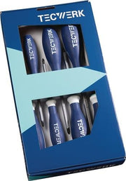 Schraubendrehersatz 7-tlg. Schlitz/PH/PZD 3K-Griff 6-Kant-Klinge/Ansatz TECWERK