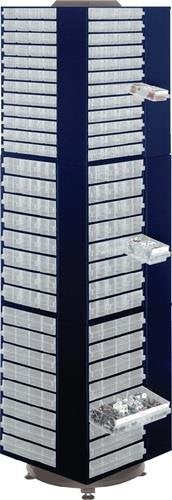 Drehturm B680xT680xH1760mm f.12 Schubl.galvanisiertes Stahlbl.dunkelblau RAACO
