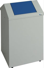 Cleaning rag box H570xW330xD310mm housing light grey/flap gentian blue steel sheet.STUMPF