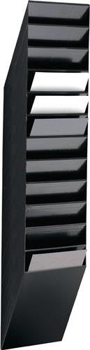 Prospekthalter H1115xB240xT135mm Anz.Fächer 12 A4 hoch Polystyrol schwarz
