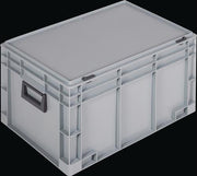 Kunststoffkoffer L600xB400xH333mm 2Griffe Schiebeverschluß grau 62,2l LOCKWEILER