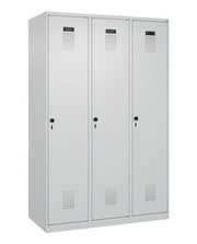 Garderobenschrank Evolo PLUS Bodengleiter 1200mm lichtgrau/lichtgrau 3 Abt.C+P