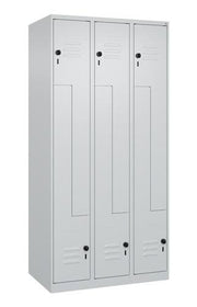 Garderobenschrank Classic PLUS Bodengleiter 900mm lichtgrau/lichtgrau 6 Abt. C+P