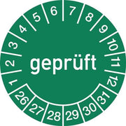 Mehrjahresprüfplakette D.15mm geprüft 2026-2031 Folie Btl.a 100 St.