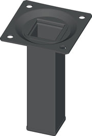 Möbelfuß schwarz RAL 9005 25x25mm H.400mm Platte ALFER ALUMINIUM