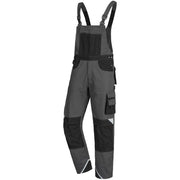 Latzhose Motion Tex Plus, grau/schwarz, 65%/35% PL/BW, Gr. 52