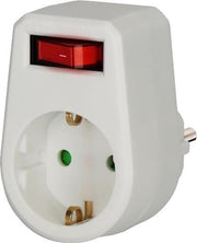 Adapterstecker m.Kinderschutz weiß m.Schalter BRENNENSTUHL